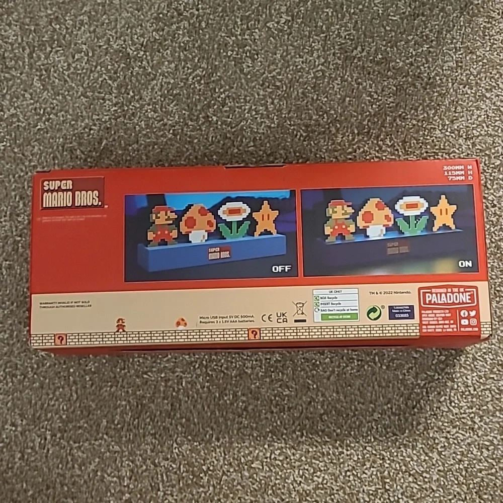 NWT Super Mario Bros Icons Light
